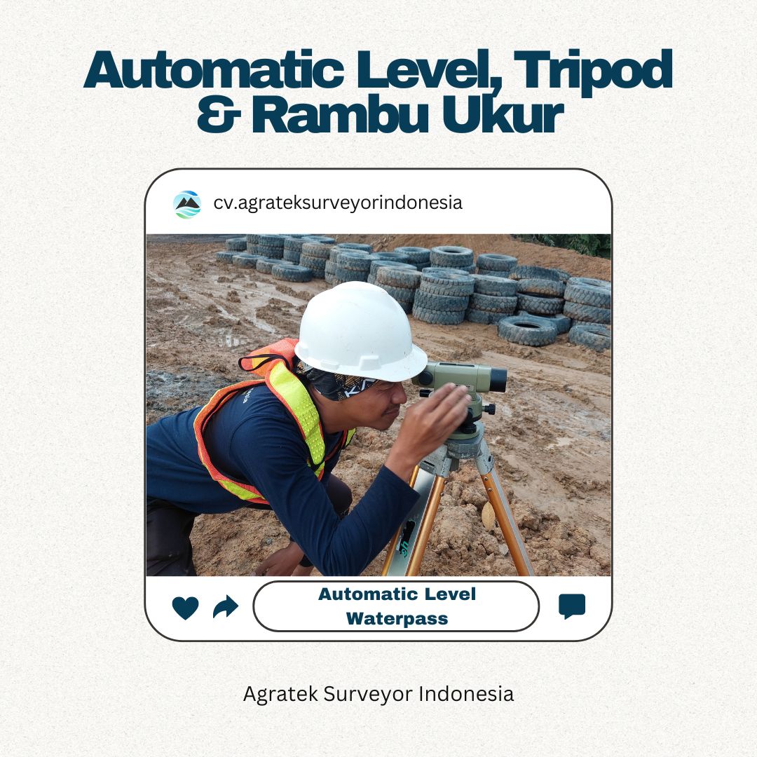 Automatic Level Waterpass Tripod Surveyor Rambu Ukur Pasang Surut PASUT